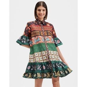 LA DOUBLE J Choux Dress Placée Patchwork In Faille